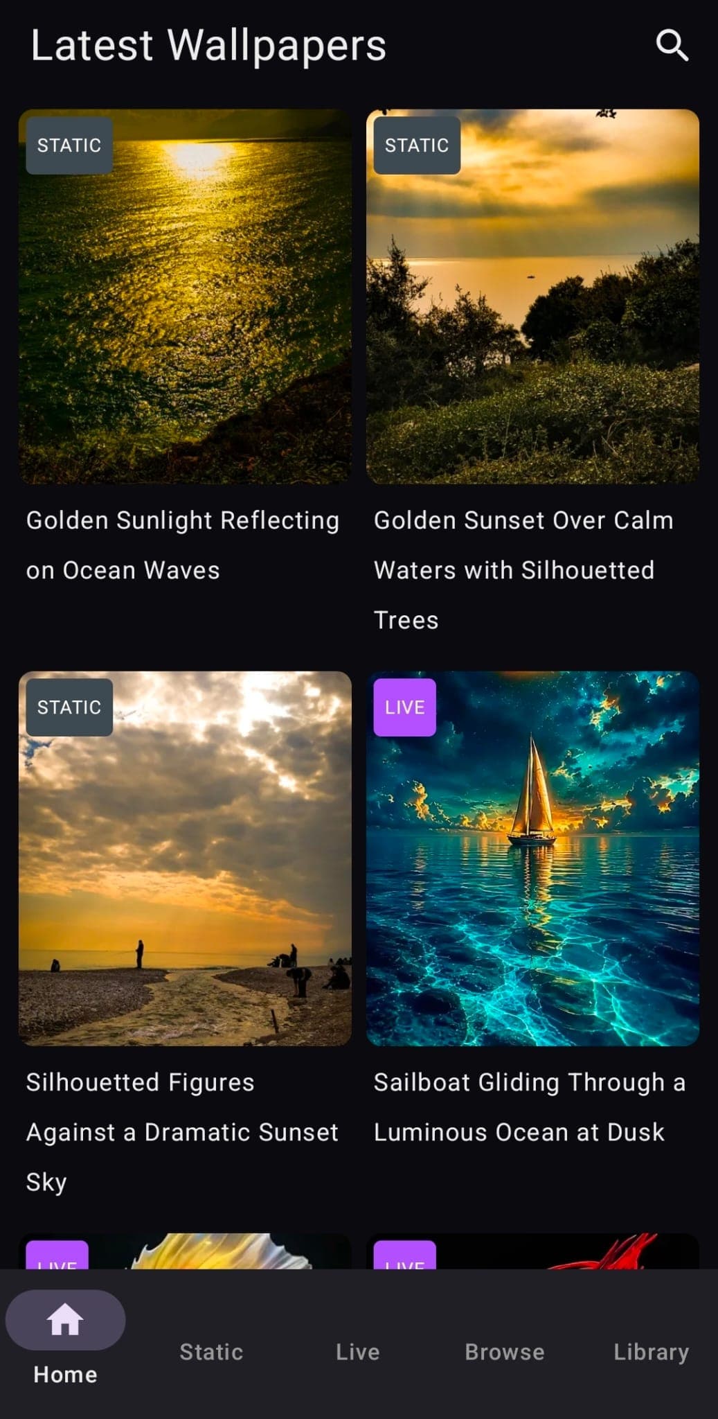 Vybenix for Android home screen